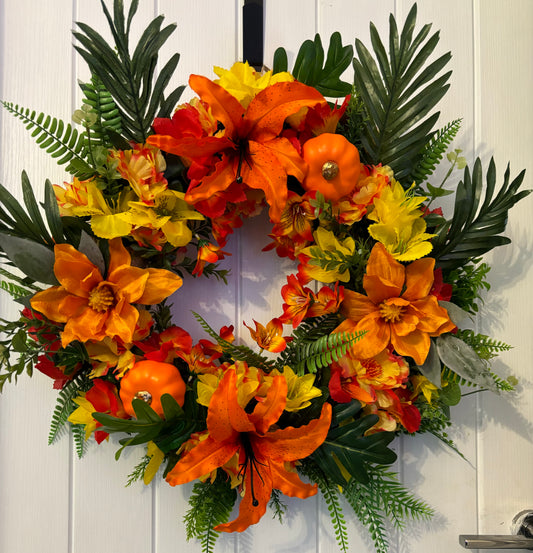 X Large Lily Autumn Door Wreath