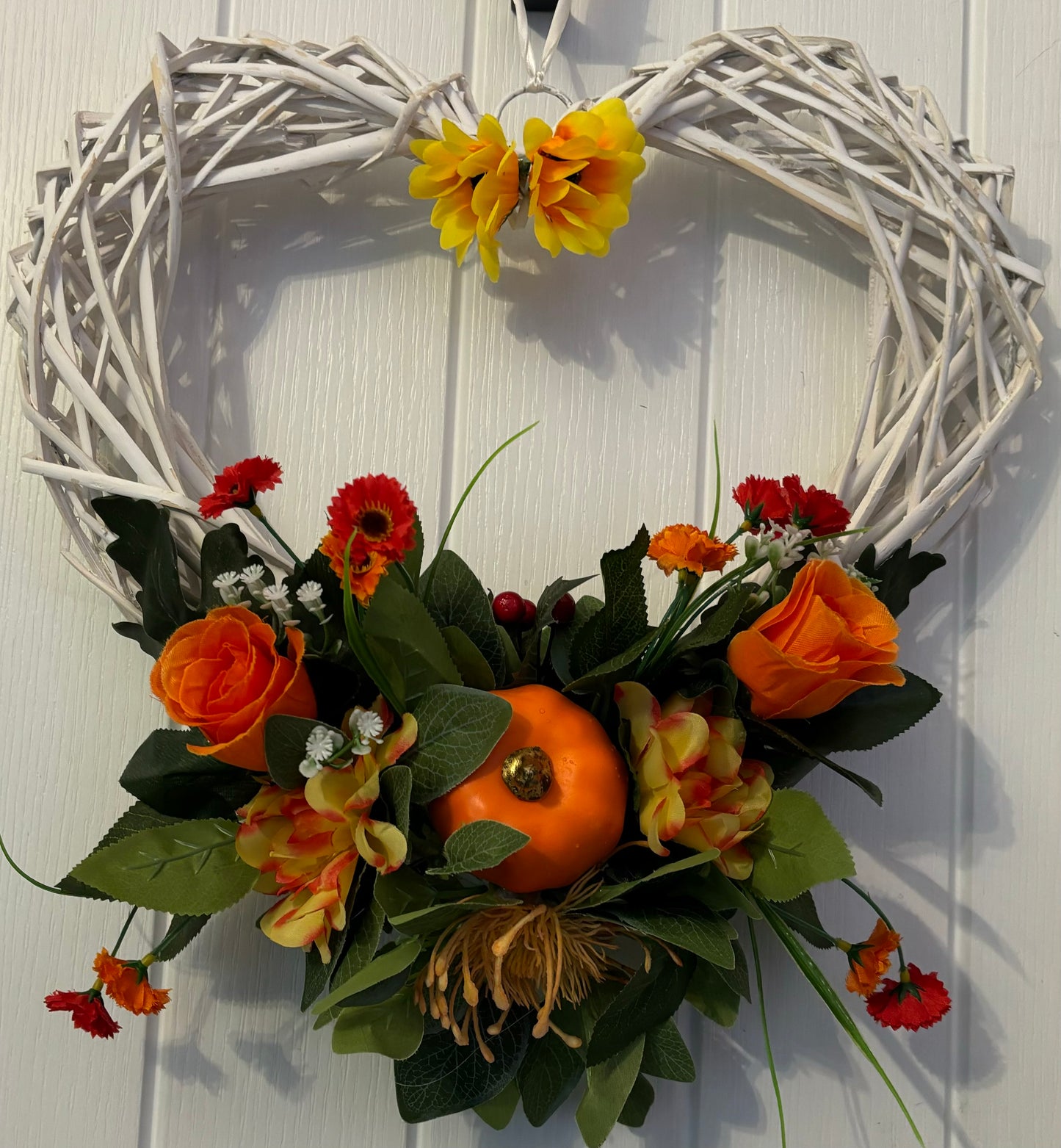 Autumn Wicker Heart Wreath