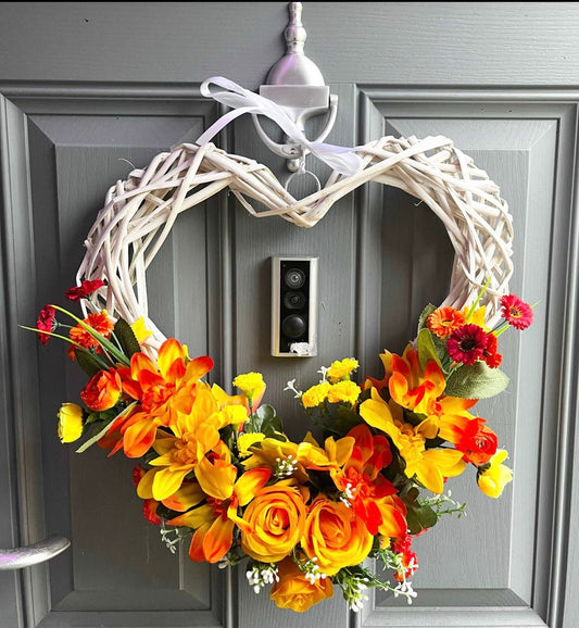 Autumn Wicker Heart Wreath